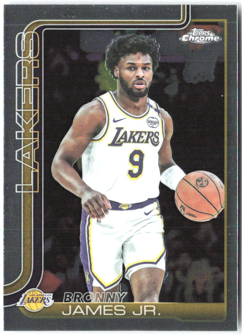 Bronny James Jr. Topps Chrome 182 2025-26 Los Angeles Lakers