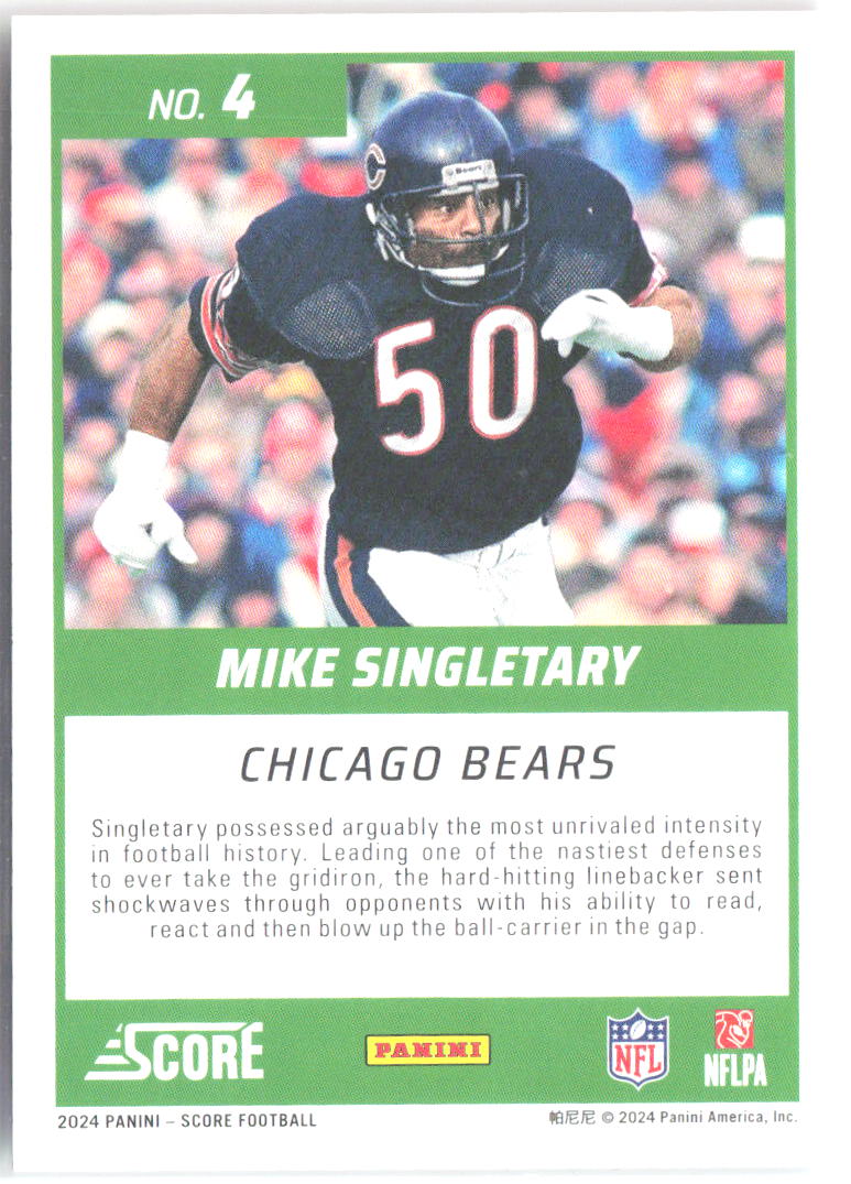 Mike Singletary Score - First Ballot 4 2024 Chicago Bears