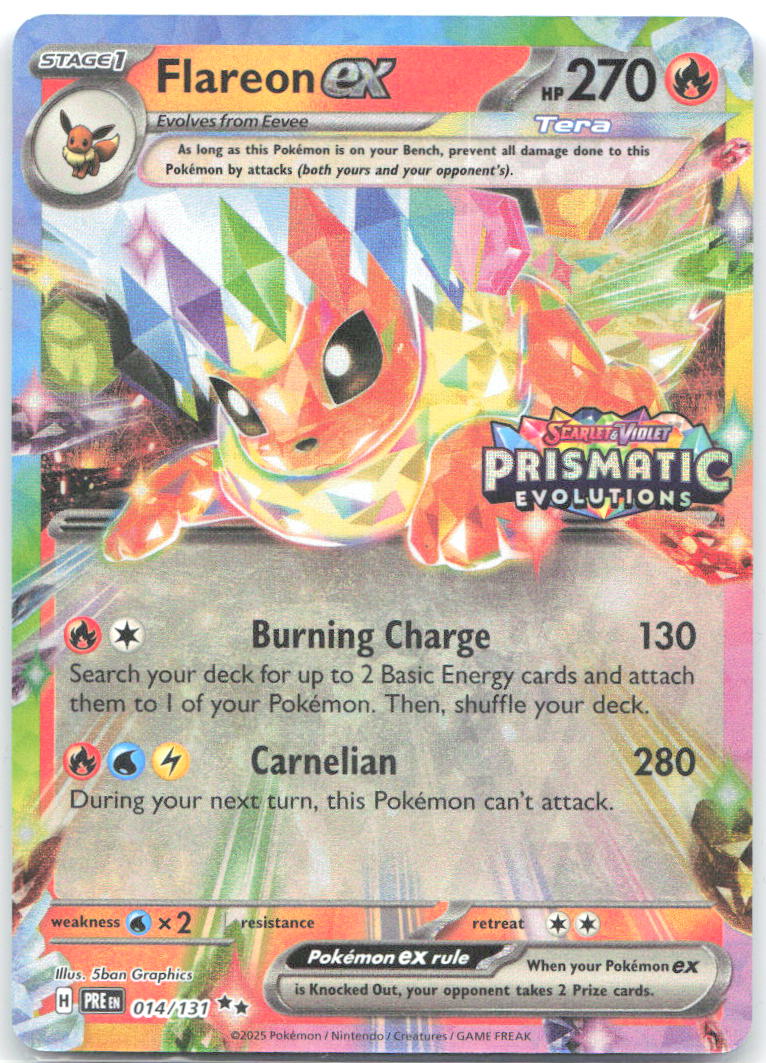 Flareon ex Prismatic Evolutions Stamp Holo Promo 014/131 NM 5ban Graphics