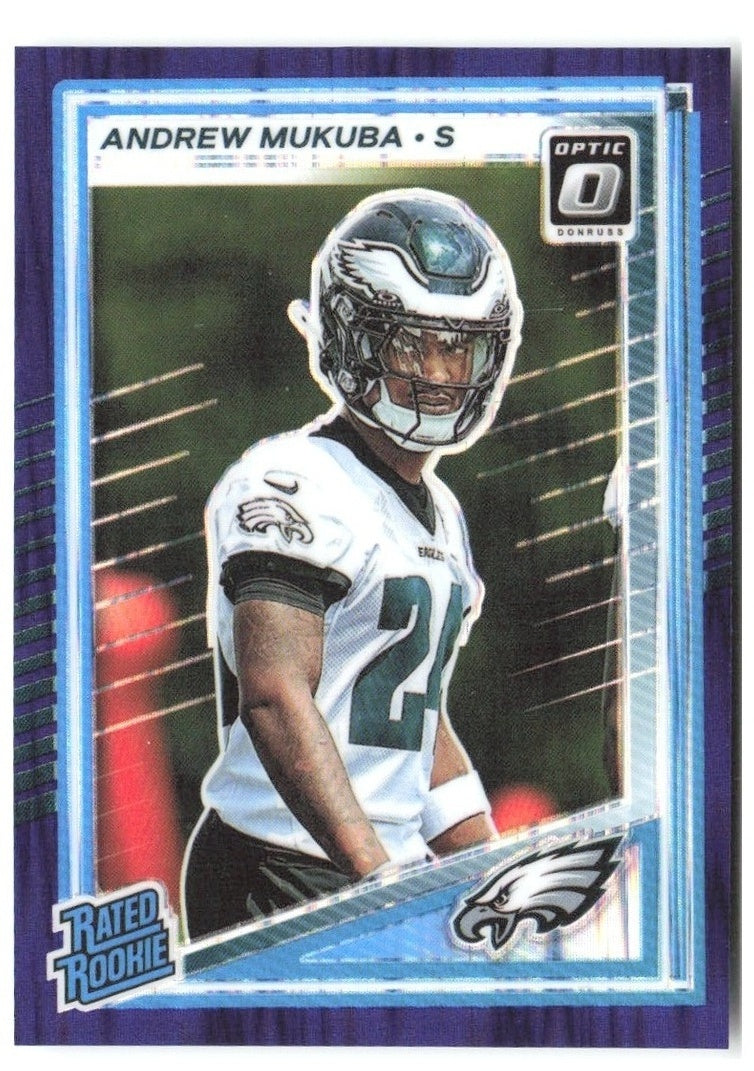 Andrew Mukuba Donruss Optic - Purple Shock 297 2025 Philadelphia Eagles