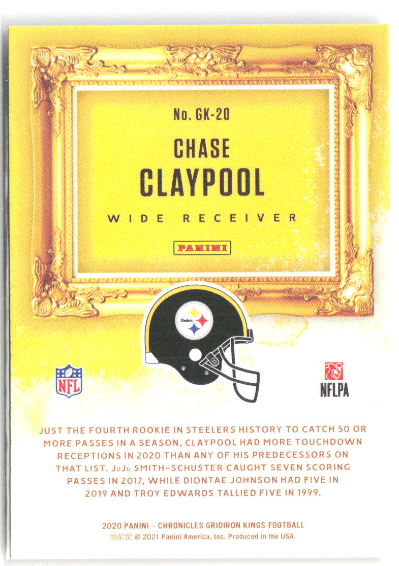 Chase Claypool Panini Chronicles - Gridiron Kings GK-20 2020 Pittsburgh Steelers
