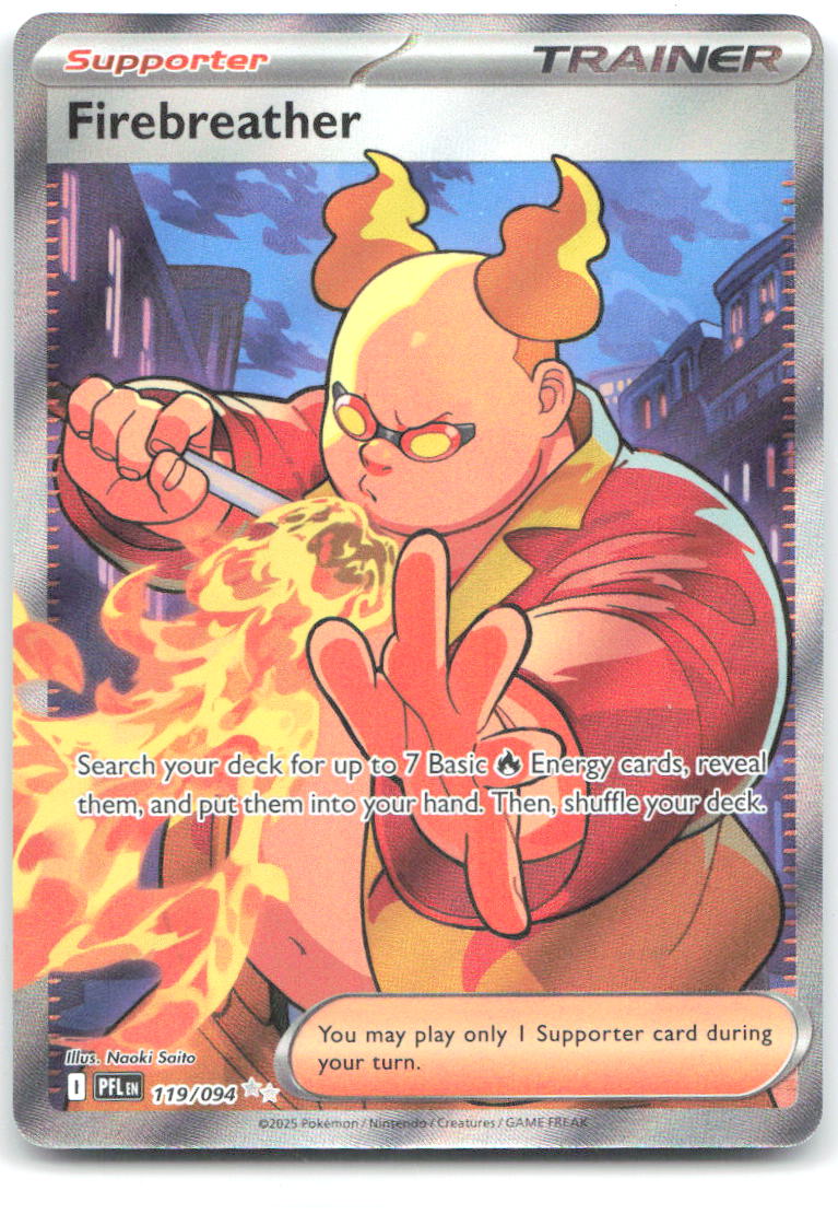 Firebreather 119 094 Holo Ultra Rare ME02: Phantasmal Flames 119/094 NM Naoki Saito