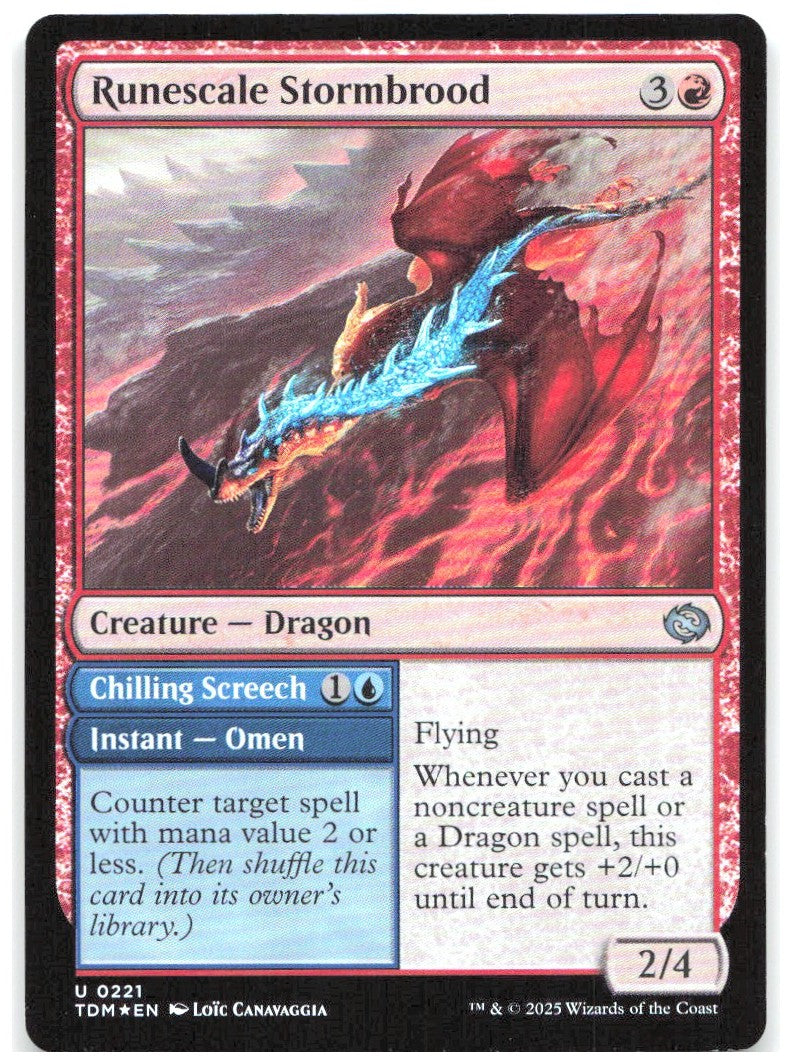 Runescale Stormbrood Foil U Tarkir Dragonstorm 221 NM Loïc Canavaggia