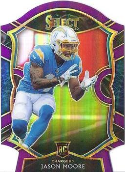 Jason Moore Panini Select - Purple Prizm Die Cut 78 2020 Los Angeles Chargers