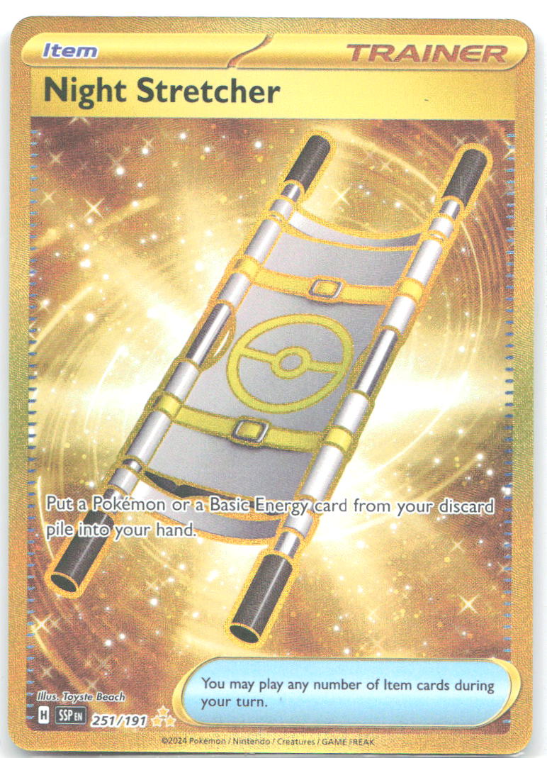 Night Stretcher Holo Hyper Rare SV08 Surging Sparks 251/191 NM Toyste Beach