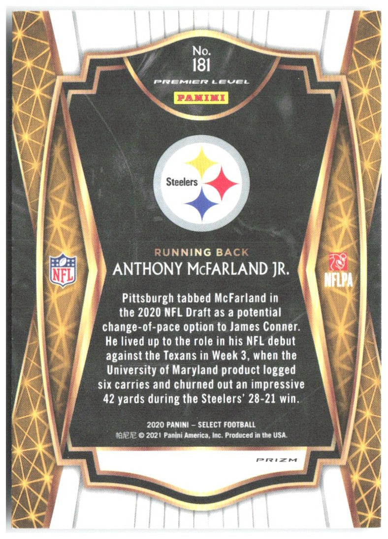 Anthony McFarland Jr. Panini Select - Silver Prizm 181 2020 Pittsburgh Steelers