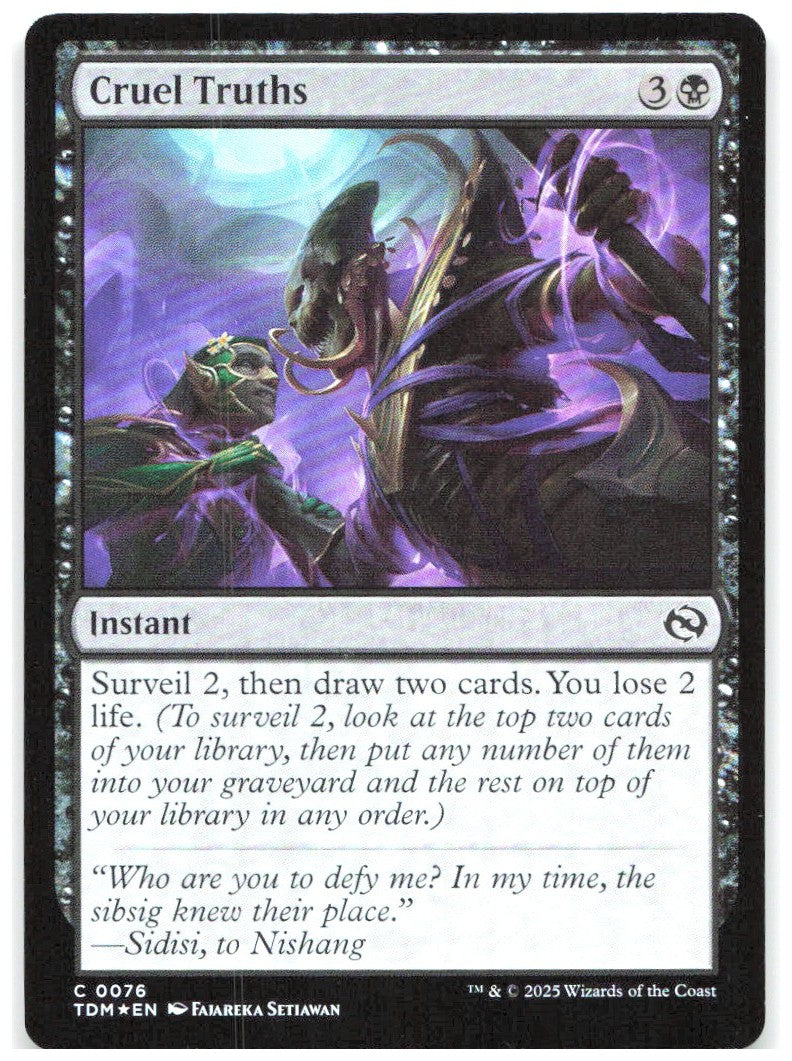Cruel Truths Foil C Tarkir Dragonstorm 76 NM Fajareka Setiawan