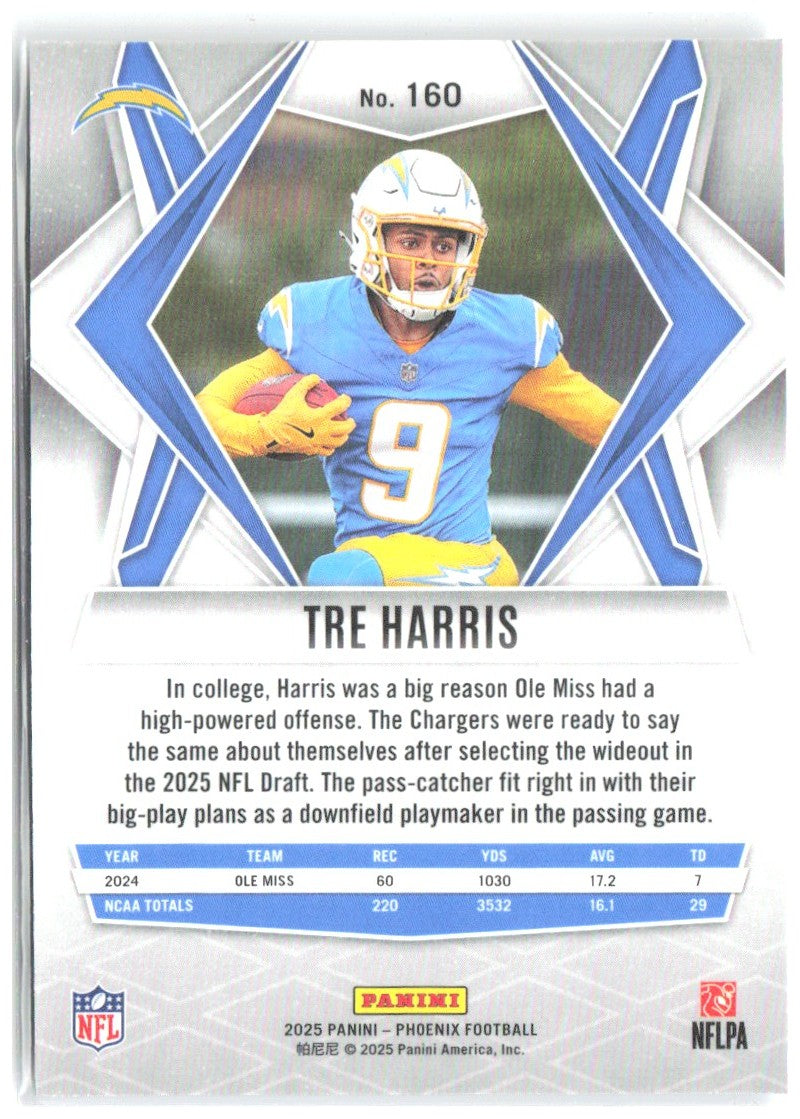 Tre Harris Panini Phoenix - Silver Hyper Prizm 160 2025 Los Angeles Chargers