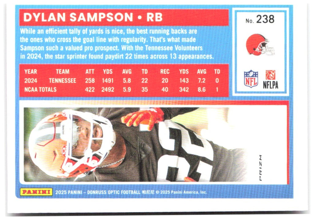 Dylan Sampson Donruss Optic - Pink 238 2025 Cleveland Browns