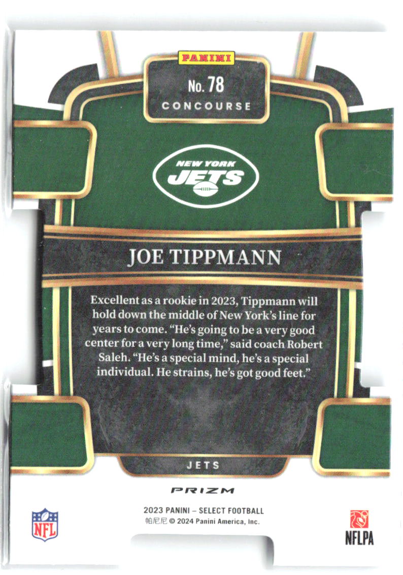 Joe Tippmann Panini Select - Silver Prizms Die Cuts 78 2023 New York Jets