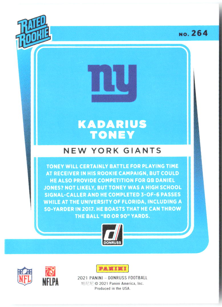 Kadarius Toney Donruss 264 2021 New York Giants RC