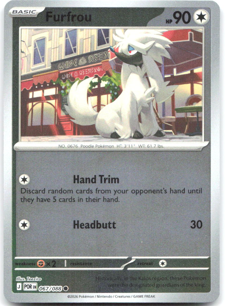 Furfrou Reverse Holo Common ME03 Perfect Order 067/088 NM Teeziro
