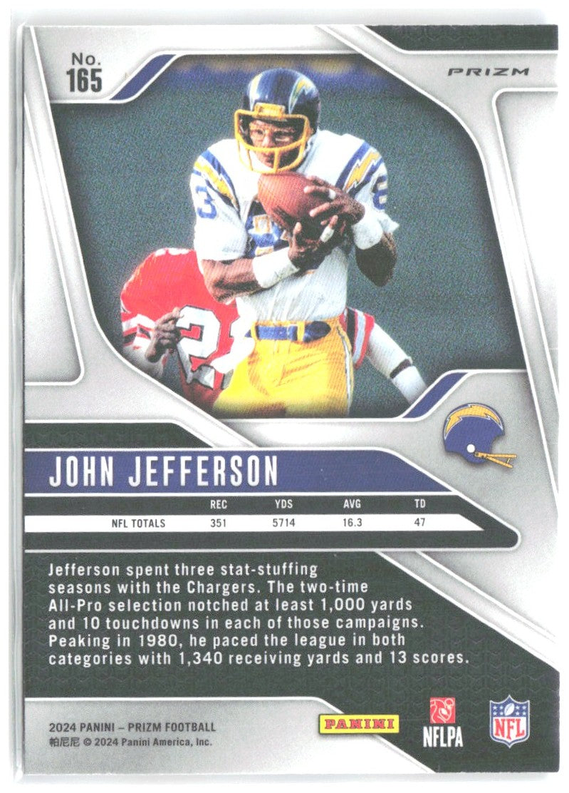 John Jefferson Panini Prizm - Red White and Blue 165 2024 San Diego Chargers