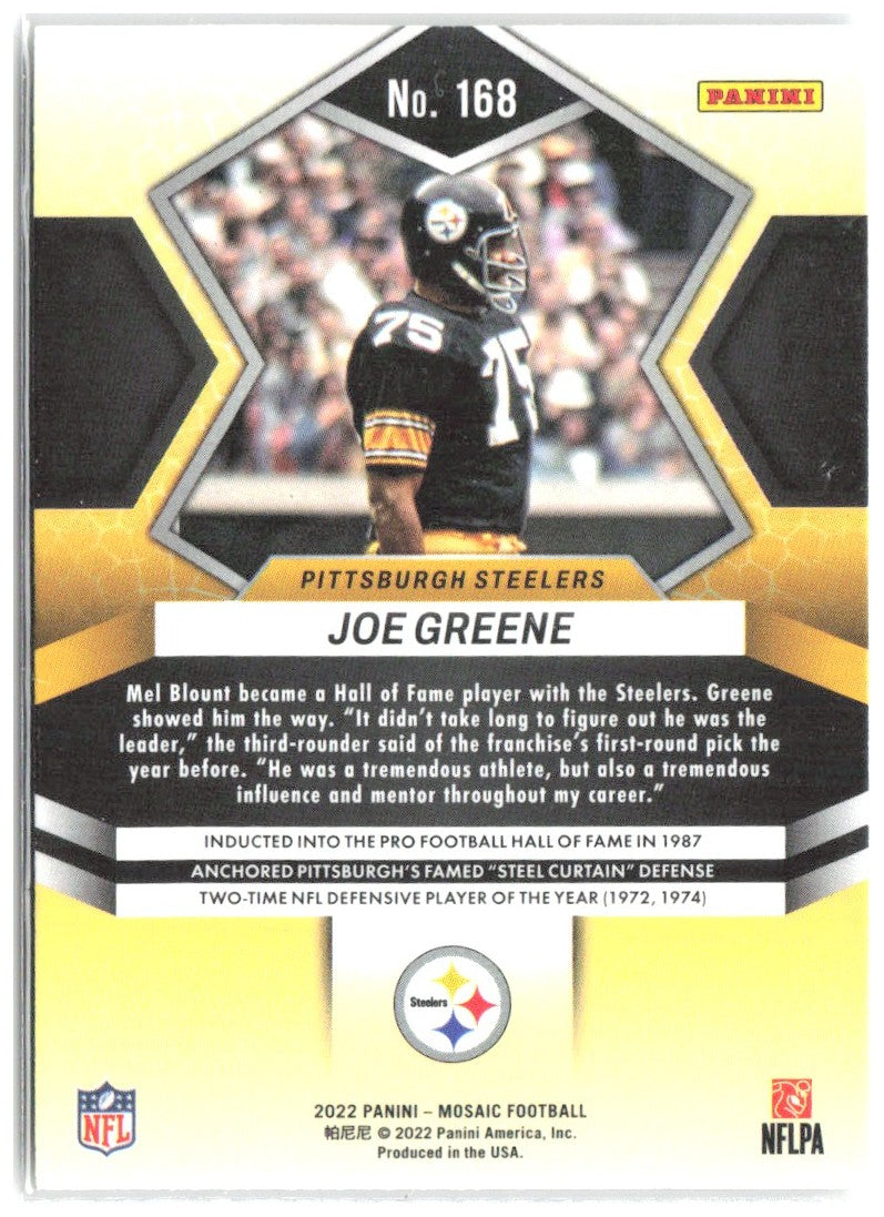Joe Greene Panini Mosaic 168 2022 Pittsburgh Steelers