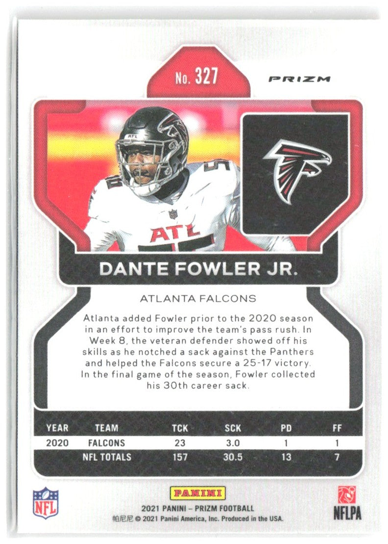 Dante Fowler Jr. Panini Prizm - Lazer 327 2021 Atlanta Falcons