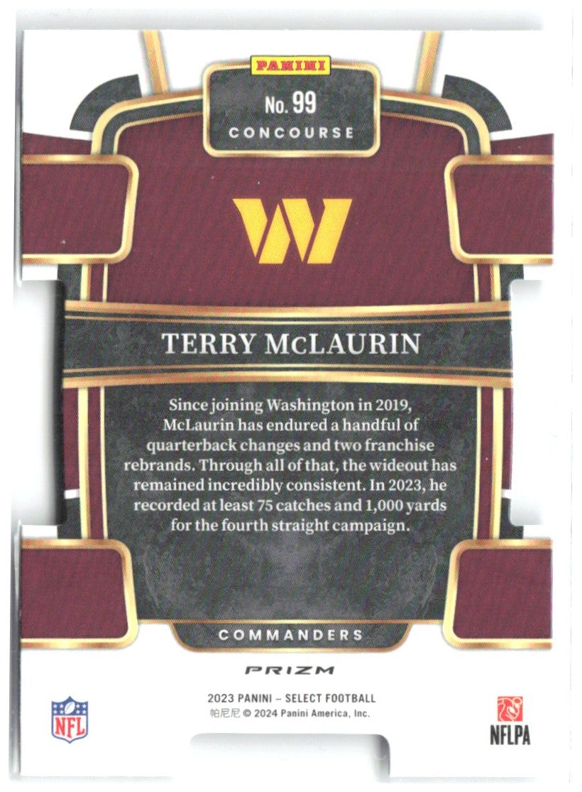 Terry McLaurin Select - Silver Prizms Die Cuts 99 2023 Washington Commanders