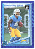 Omarion Hampton Donruss Optic Rated Rookies Preview Blue Scope 303 2025 Chargers