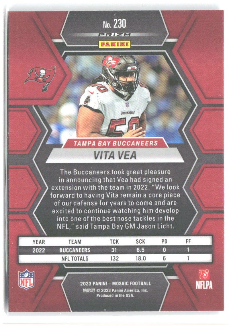 Vita Vea Panini Mosaic - Reactive Blue Mosaic 230 2023 Tampa Bay Buccaneers