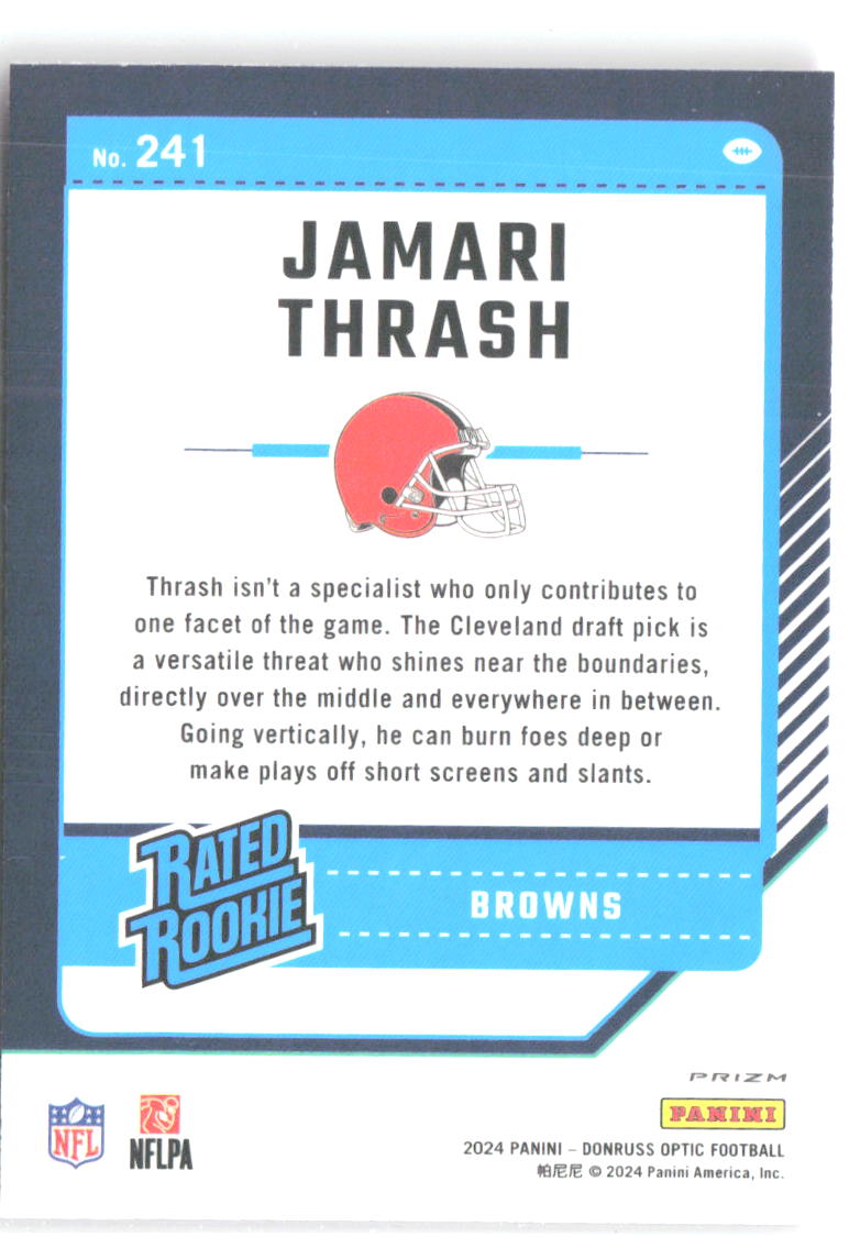 Jamari Thrash Donruss Optic - Pink 241 2024 Cleveland Browns