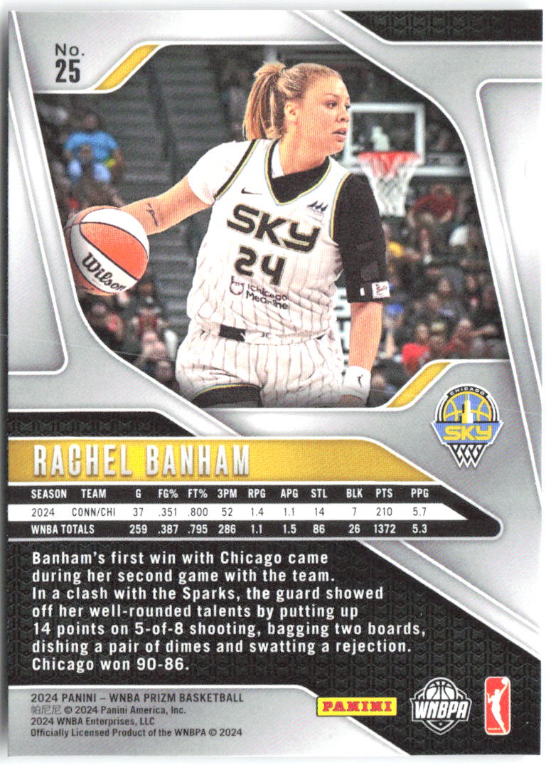 Rachel Banham Panini Prizm WNBA 25 2024 Chicago Sky