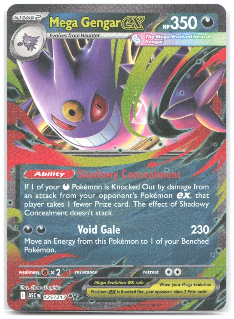 Mega Gengar ex Holo Double Rare ME Ascended Heroes 125/217 NM Taiga Kasai