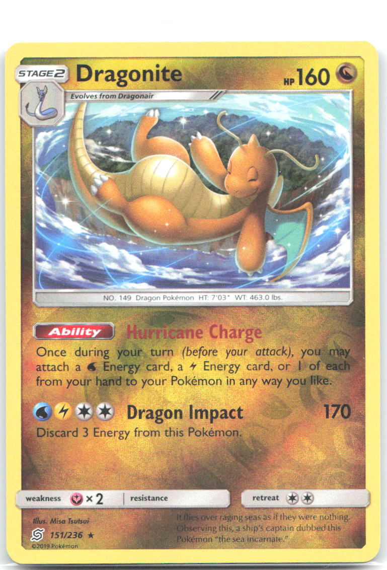 Dragonite Reverse Holo Rare SM Unified Minds 151/236 NM Misa Tsutsui