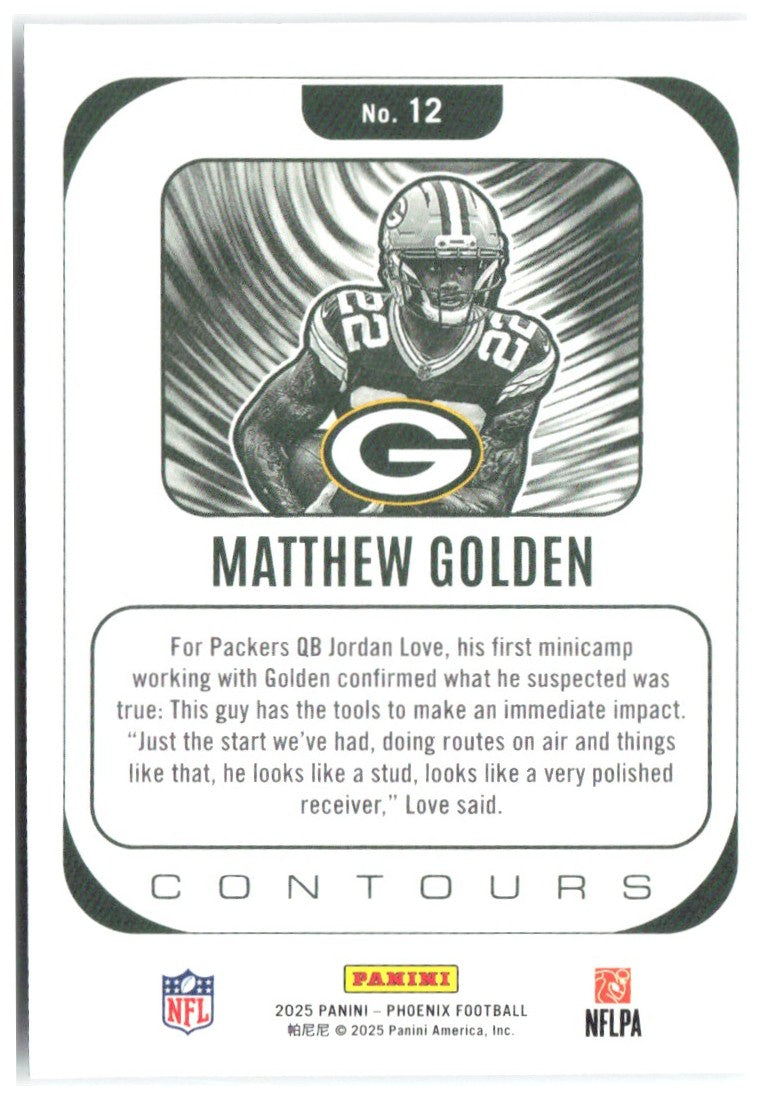 Matthew Golden Panini Phoenix - Contours 12 2025 Green Bay Packers