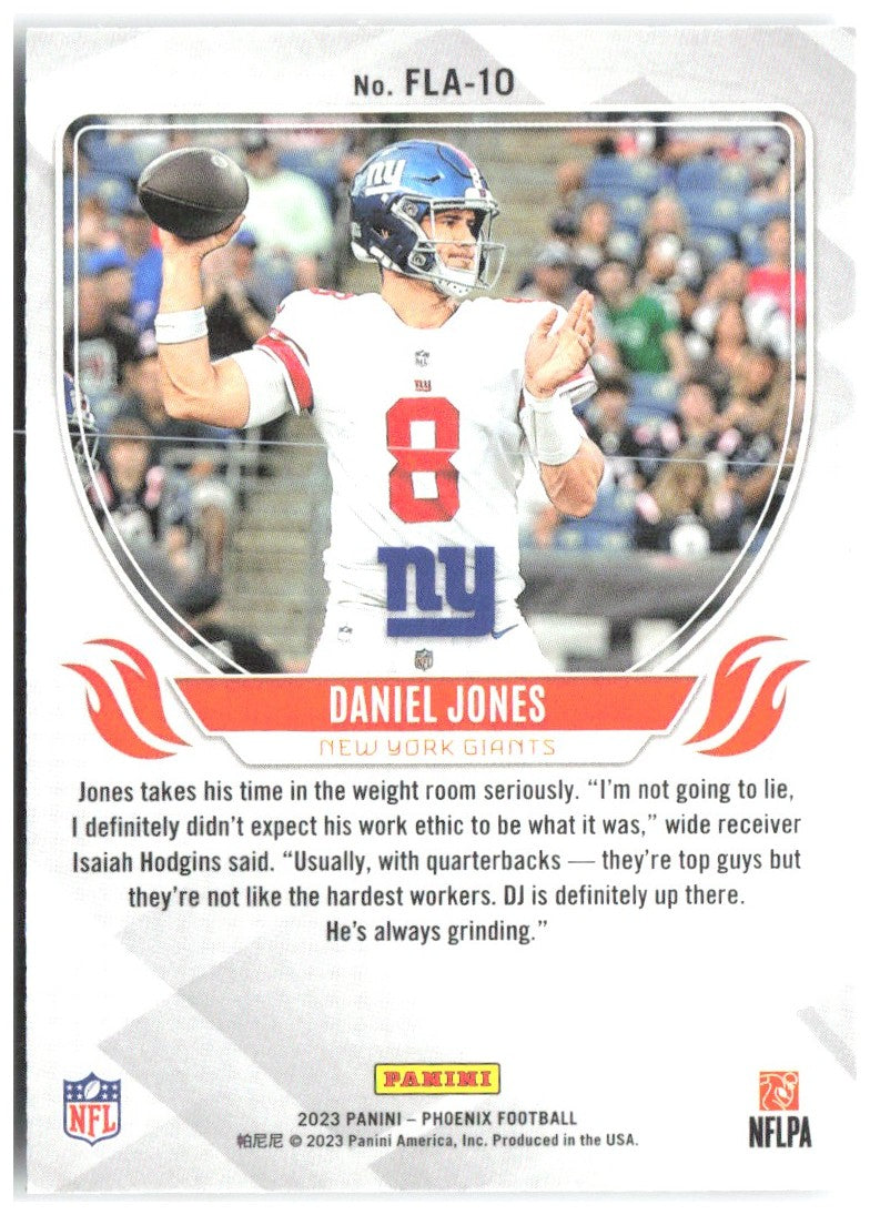Daniel Jones Panini Phoenix - Flame Throwers FLA-10 2023 New York Giants