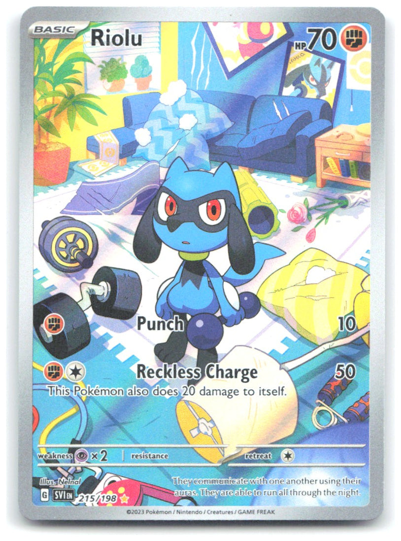 Riolu Holo Illustration Rare SV01 Scarlet & Violet Base Set 215/198 NM Nelnal