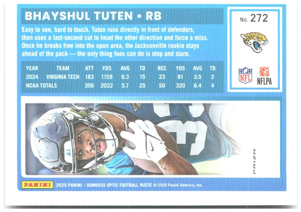 Bhayshul Tuten Donruss Optic - Pink 272 2025 Jacksonville Jaguars