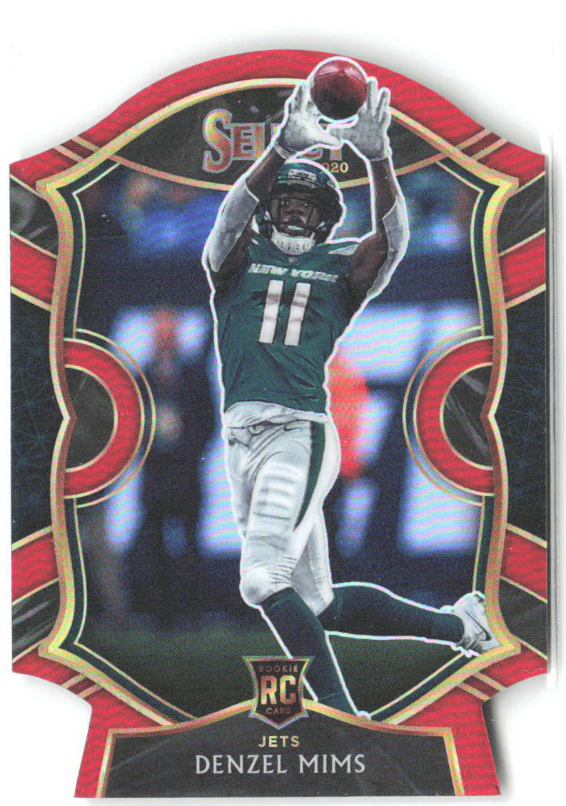Denzel Mims Panini Select - Red Prizm Die Cut 63 2020 New York Jets