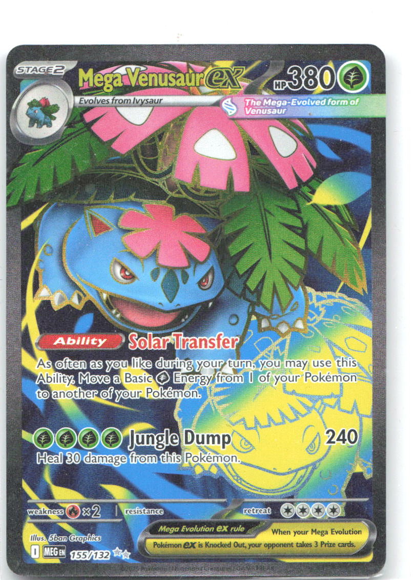 Mega Venusaur ex Holo Ultra Rare ME01: Mega Evolution 155/132 NM 5ban Graphics