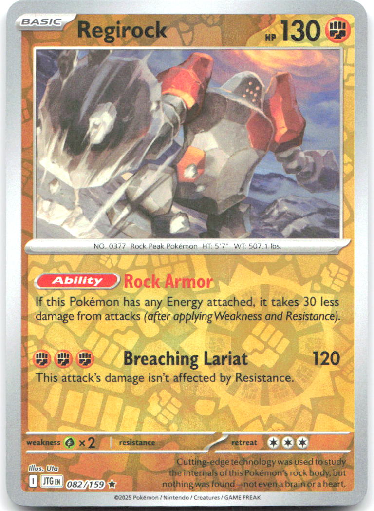 Regirock Reverse Holo Rare SV09 Journey Together 082/159 NM Uta