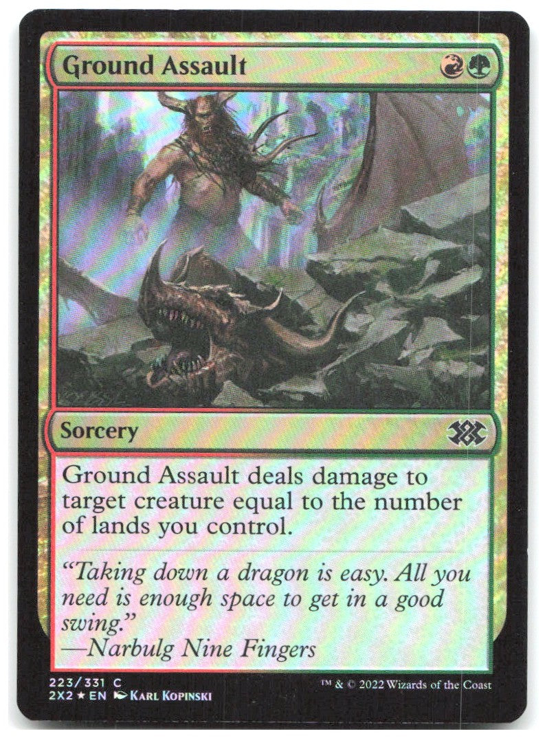 Ground Assault Foil C Double Masters 2022 223 NM Karl Kopinski