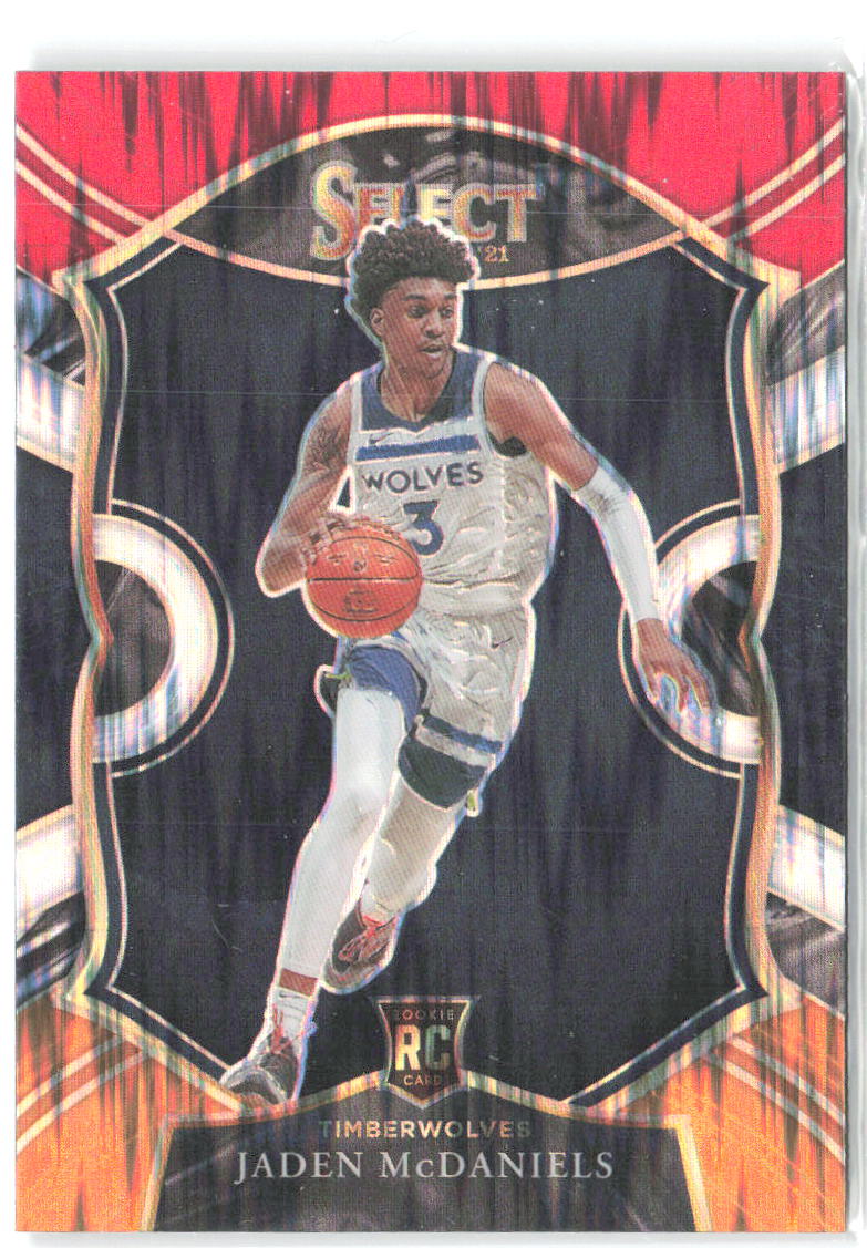 Jaden McDaniels Select Red White Orange Flash 88 2020-21 Minnesota Timberwolves