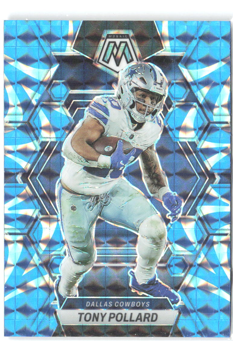 Tony Pollard Panini Mosaic - Reactive Blue Mosaic 56 2023 Dallas Cowboys