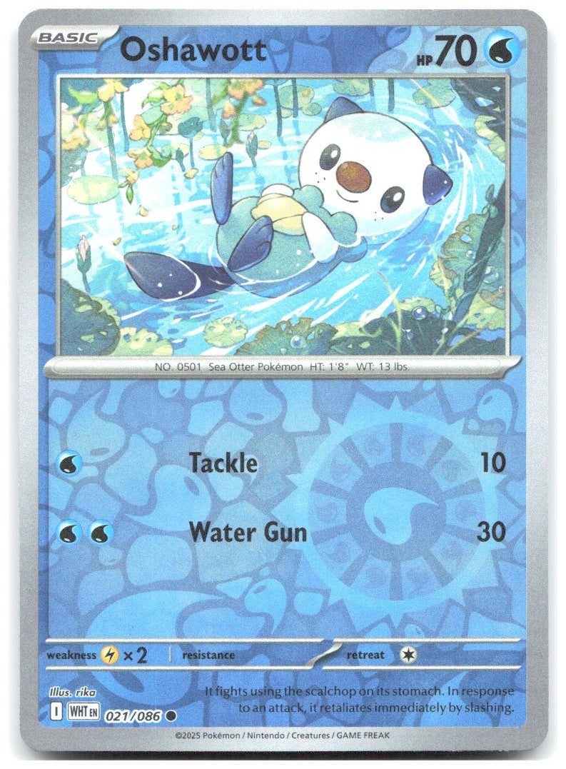 Oshawott Reverse Holo Common SV White Flare 021/086 NM rika