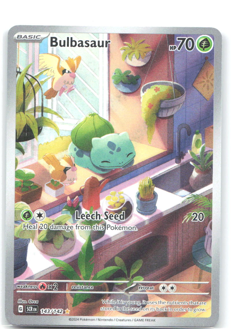 Bulbasaur Holo Illustration Rare SV07 Stellar Crown 143/142 NM Orca