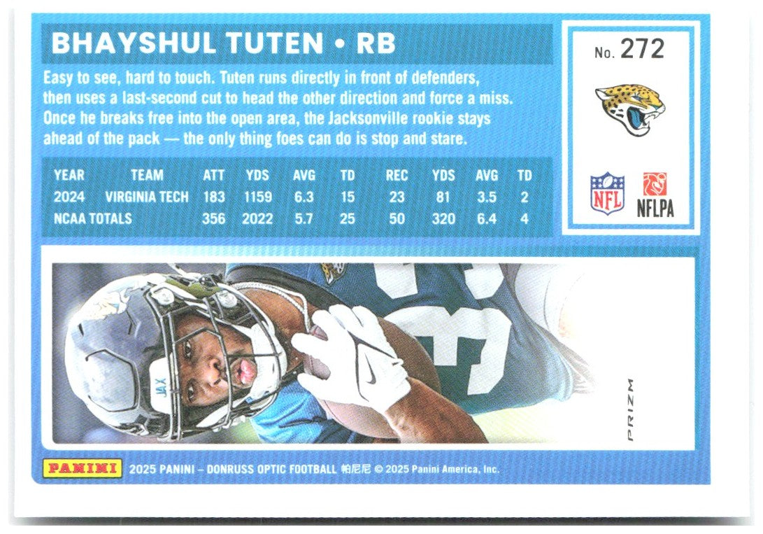 Bhayshul Tuten Donruss Optic - Holo 272 2025 Jacksonville Jaguars