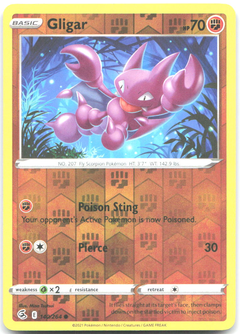 Gligar Reverse Holo Common SWSH08 Fusion Strike 140/264 NM Misa Tsutsui
