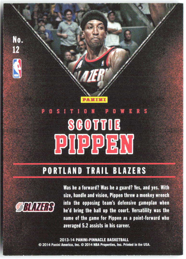 Scottie Pippen Pinnacle - Position Powers 12 2013-14 Portland Trail Blazers
