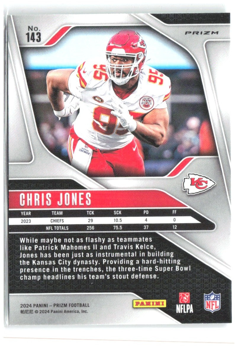 Chris Jones Panini Prizm - Green 143 2024 Kansas City Chiefs