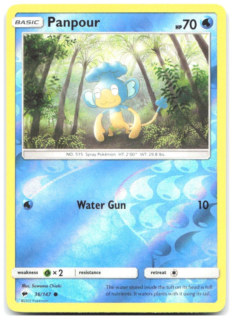 Panpour Reverse Holo Common SM Burning Shadows 36/147 NM Suwama Chiaki