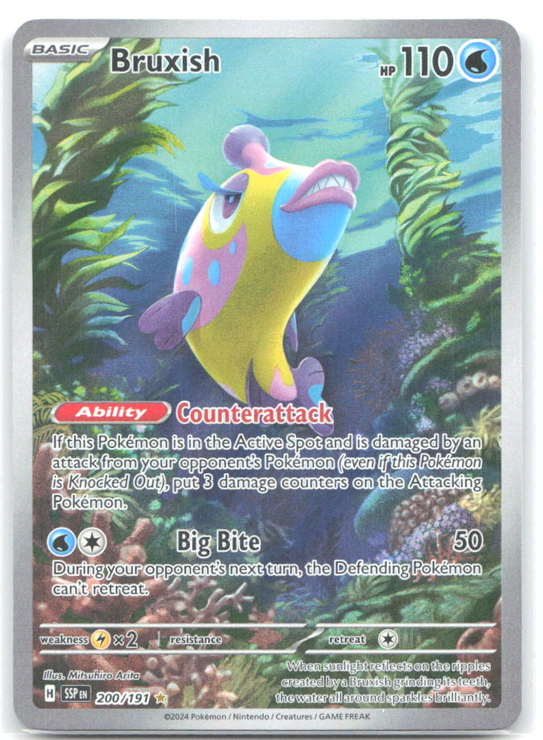 Bruxish Holo Illustration Rare SV08 Surging Sparks 200/191 NM Mitsuhiro Arita