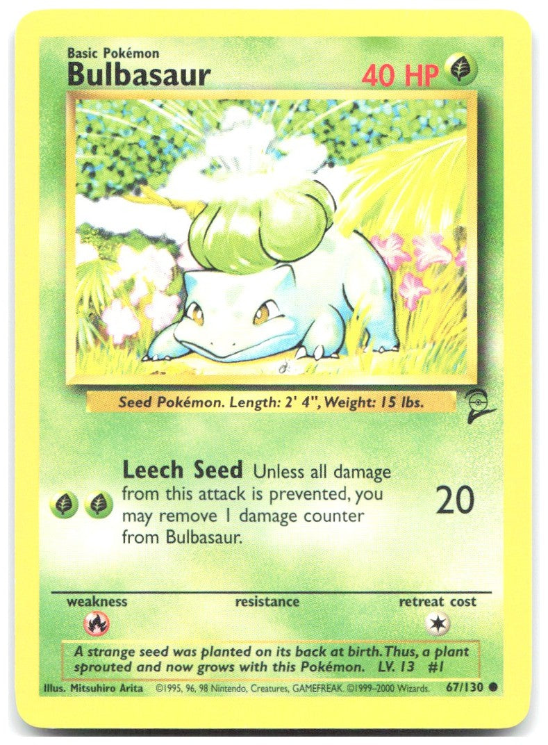 Bulbasaur Common Base Set 2 067/130 NM Mitsuhiro Arita