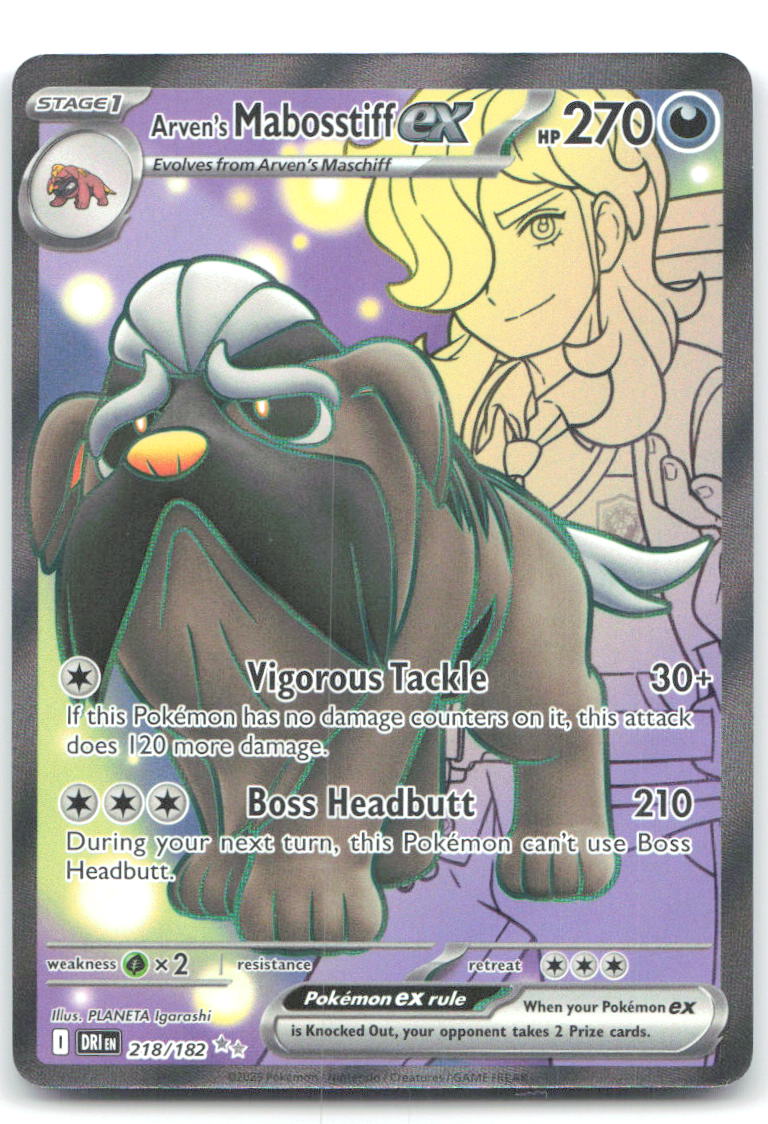 Arven's Mabosstiff ex Holo Ultra Rare SV10: Destined Rivals 218/182 NM kantaro