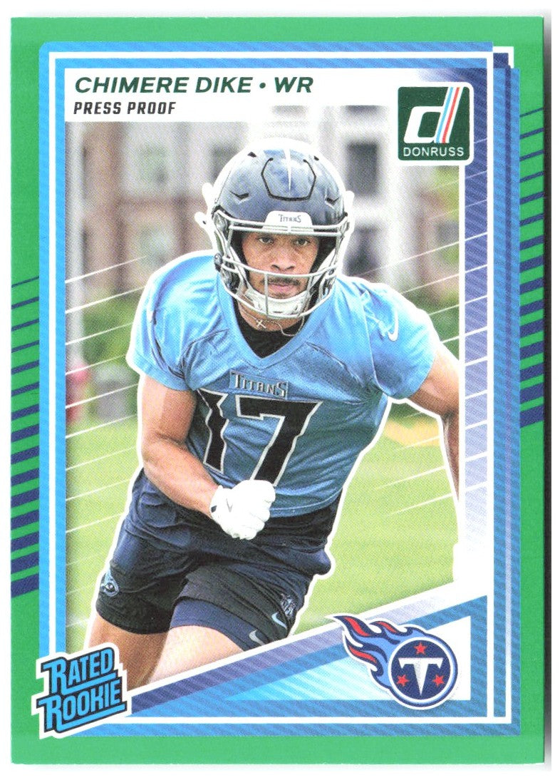 Chimere Dike Donruss - Press Proofs Green 387 2025 Tennessee Titans