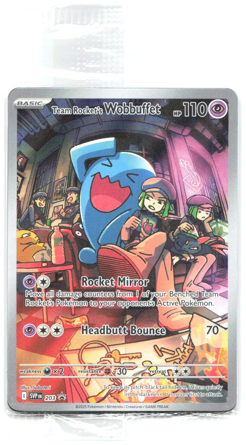 Team Rocket's Wobbuffet Sealed Holo   Scarlet & Violet Promo 203 NM Soboteri