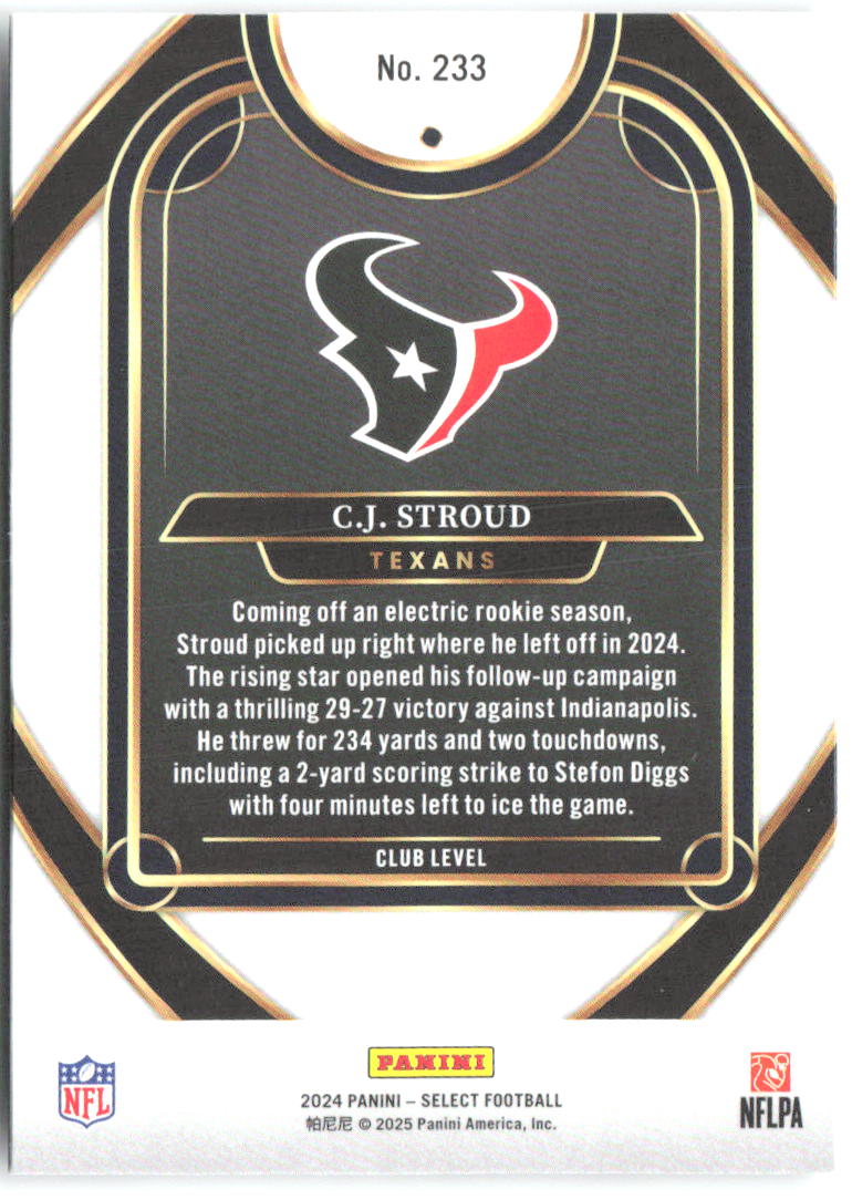 C.J. Stroud Panini Select 233 2024 Houston Texans
