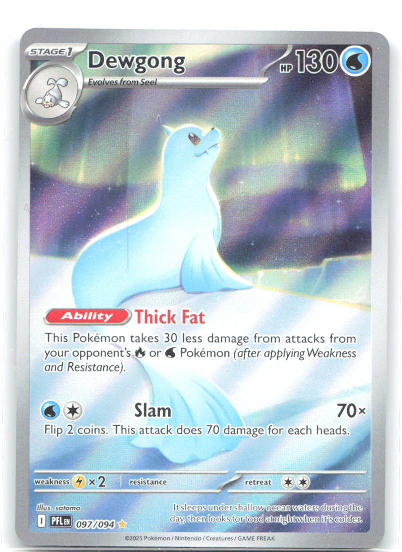 Dewgong Holo Illustration Rare ME02: Phantasmal Flames 097/094 NM Taira Akitsu